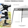 Gartenpavillon Gartenzelt mit Tasche tragbares Partyzelt 181x181x210cm Weiß
