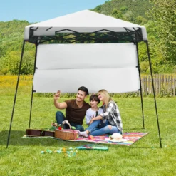 Gartenpavillon Gartenzelt mit Tasche tragbares Partyzelt 181x181x210cm Weiß