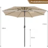 Gartenschirm Ø300cm Sonnenschirm mit 112 LED-Leuchten Beige