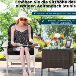 Gartenstuhlauflagen Hochlehner 125 x 59 x 10 cm Stuhlkissen Schwarz