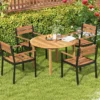 Gartentisch Akazienholz Esstisch rund für 4 Personen Bistrotisch Holztisch für Hof 110 x 110 x 75 cm Natur