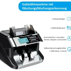 Geldzähler mit Echtheitsprüfung Banknotenzähler Geldscheinzähler für Euro