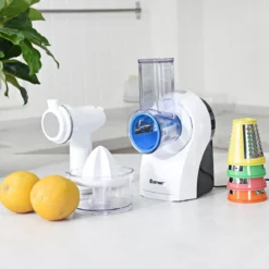 Gemüseschneider 150 W 3 in 1 elektrischer Gemüsehobel SpiralschneiderWeiß