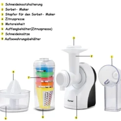 Gemüseschneider 150 W 3 in 1 elektrischer Gemüsehobel SpiralschneiderWeiß