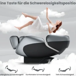Generisch Relaxe Massagesessel Ganzkörper Massagestuhl elektrisch mit Heizung und Luftkompression Schwarz