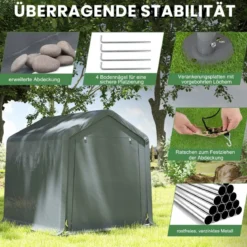 Gerätehaus Fahrradgarage Geräteschuppen Zeltgarage Garagenzelt Lagerzelt 195 x 240 x 214 cm