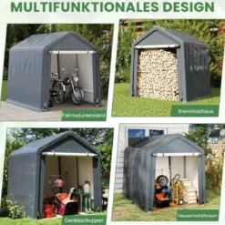Gerätehaus Fahrradgarage Geräteschuppen Zeltgarage Garagenzelt Lagerzelt 195 x 240 x 214 cm