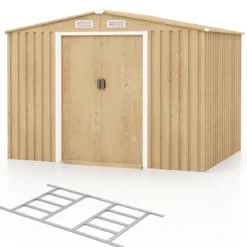 Gerätehaus Metall Geräteschuppen abschließbar inkl. Fundament Gartenhaus 259 x 196 x 184 cm