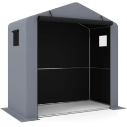 Gerätehaus mit Reißverschluss-Rolltür & Verzinktem Metallrahmen 190 x 95 x 194 cm Silber