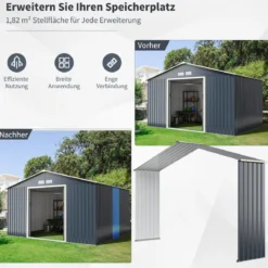 Gerätehaus Verlängerung Metall Geräteschuppen Verlängerung (nur für das Gerätehaus mit Artikel-Nr. 13248905)