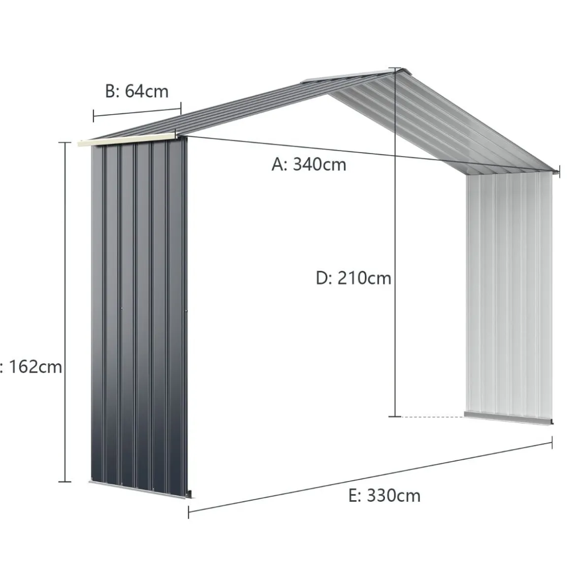 Gerätehaus Verlängerung Metall Geräteschuppen Verlängerung (nur für das Gerätehaus mit Artikel-Nr. 13248905)