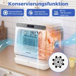 Geschirrspüler für die Arbeitsplatte Geschirrspüler mit 8,25 L Wassertank 6 Programme Weiß