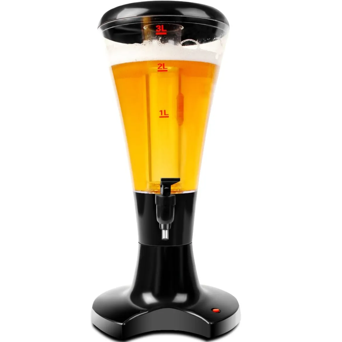 Getränkespender 3L Biersäule Biertower Bier Zapfsäule Schwarz