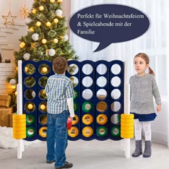4-Gewinnt-Riesen-Spielset für Kinder und Erwachsene 120 x 42 x 104 cm Grau + Dunkelblau