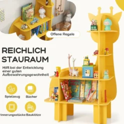 Giraffe Bücherregal für Kinder Spielzeug-Aufbewahrungsorganisator mit offenen Regalen