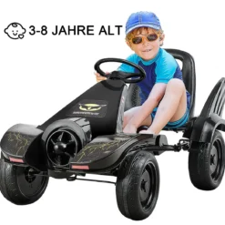 Gokart für Kinder Go Cart mit Bremsen Tretauto Verstellbarer Sitz Pedalfahrzeug Kinderfahrzeug 112x62x61cm