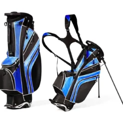 Golfwagentasche mit Ständer und Regenschirmhalter 87 x 82 x 87 cm Schwarz+Blau