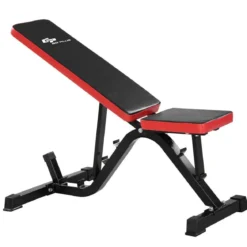 Go[plus Trainingsbank Verstellbar Hantelbank Schrägbank mit Sitz- und Rückenlehne Rot und Schwarz 115 x 60 x 127 cm
