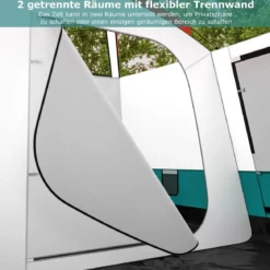 Groß Zelt mit Vorzelt & Boden & 2 Räumen & 2 Eingänge & Tragetasche Campingzelt Familienzelt