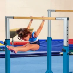 Gymnastikstangen Reckstange Turnbarren mit einstellbarer Breite 250 x 132 x 140 cm Blau