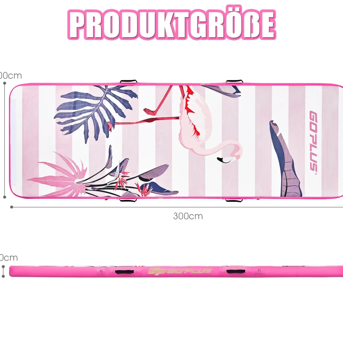 Gymnastik-Trainingsmatte aufblasbare Turnmatte Air Track 300 x 100 x 10 cm Rosa