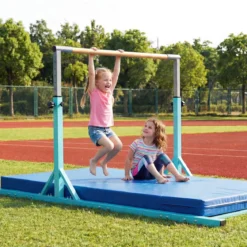 Gymnastik Turnreck bis 100kg Belastbar Höhenverstellbar & Breiteverstellbar Reckstange Türkis