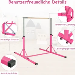 Gymnastik Turnreck Turnreck höhenverstellbar Turnstangen bis 100kg belastbar für den Innenbereich Rosa/Blau/Grün/Violett