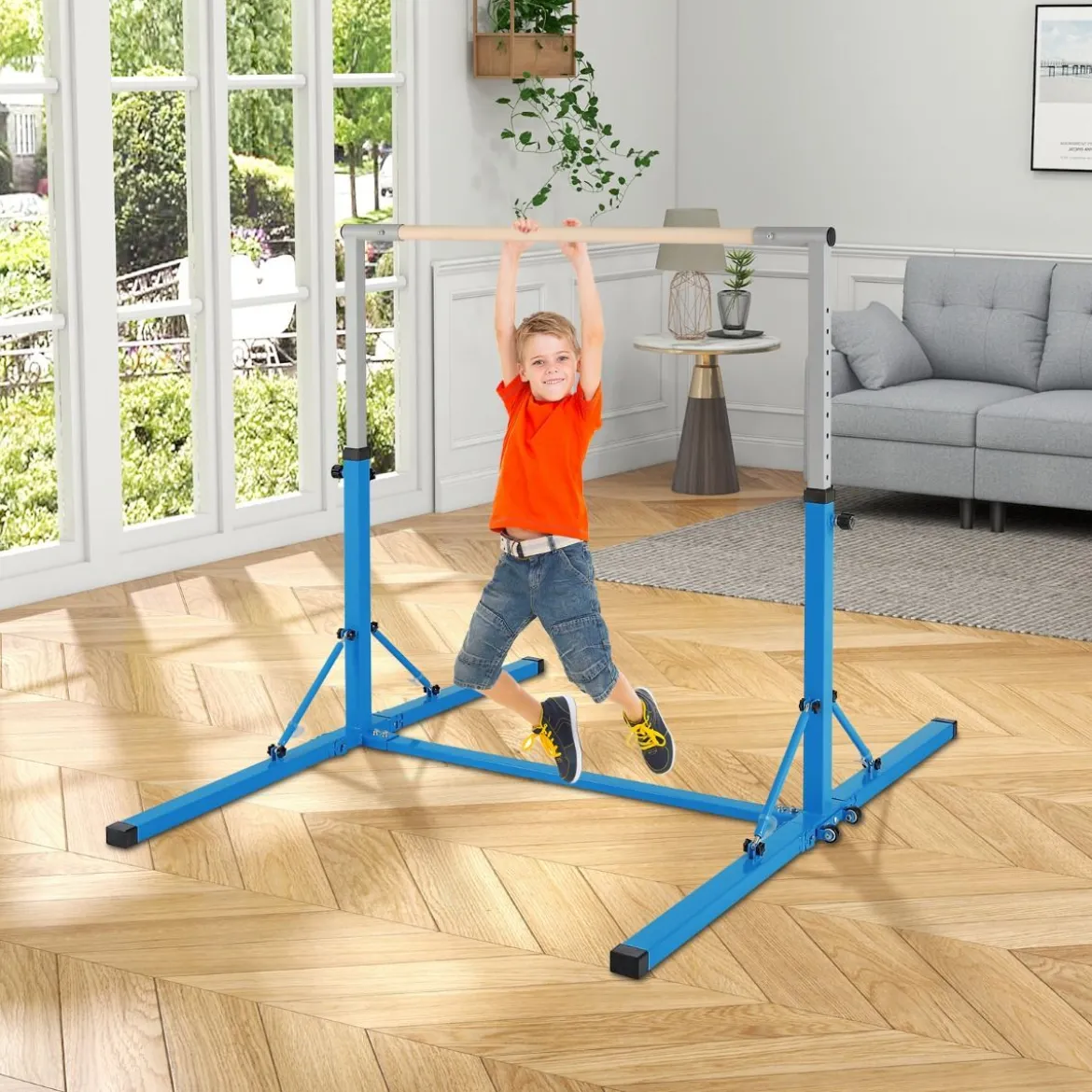 Gymnastik Turnreck Turnreck höhenverstellbar Turnstangen bis 100kg belastbar für den Innenbereich Rosa/Blau/Grün/Violett