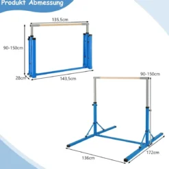 Gymnastik Turnreck Turnreck höhenverstellbar Turnstangen bis 100kg belastbar für den Innenbereich Rosa/Blau/Grün/Violett