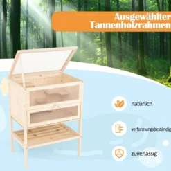 Hamsterkäfig mit Mesh-Klappdach & Acrylplatte & Abschließbare Tür Hamsterlaufstall