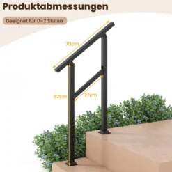 Handlauf Treppengeländer Seitliche Montage Eingangsgeländer mit flexiblem Winkelverstellung 70 cm
