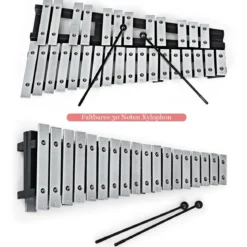 Handpercussion Glockenspiel Xylophon mit Schlägel Tragetasche 30 Noten