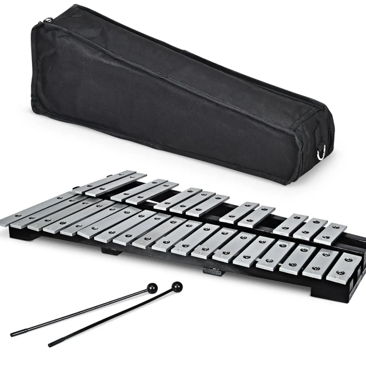 Handpercussion Glockenspiel Xylophon mit Schlägel Tragetasche 30 Noten
