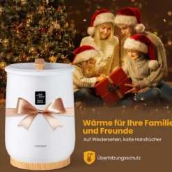 Handtuchwärmer Eimer 20L großer beheizter Handtuchwärmer mit LED-Anzeige 1-Knopf-Bedienung & Timer Weiß