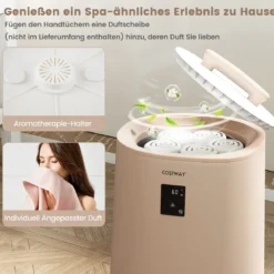 Handtuchwärmer 18 L Deckenwärmer mit LED-Anzeige & automatischer Abschaltung tragbarer heißer Handtuchbehälter Braun