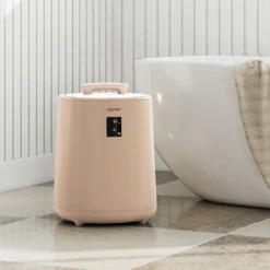 Handtuchwärmer 18 L Deckenwärmer mit LED-Anzeige & automatischer Abschaltung tragbarer heißer Handtuchbehälter Braun
