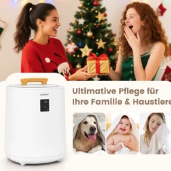 Handtuchwärmer 18 L Deckenwärmer mit LED-Anzeige & automatischer Abschaltung tragbarer heißer Handtuchbehälter Weiß