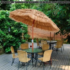 Hawaiianischer Strandschirm mit Tragetasche & Neigbarem Design Tischschirm 175 cm