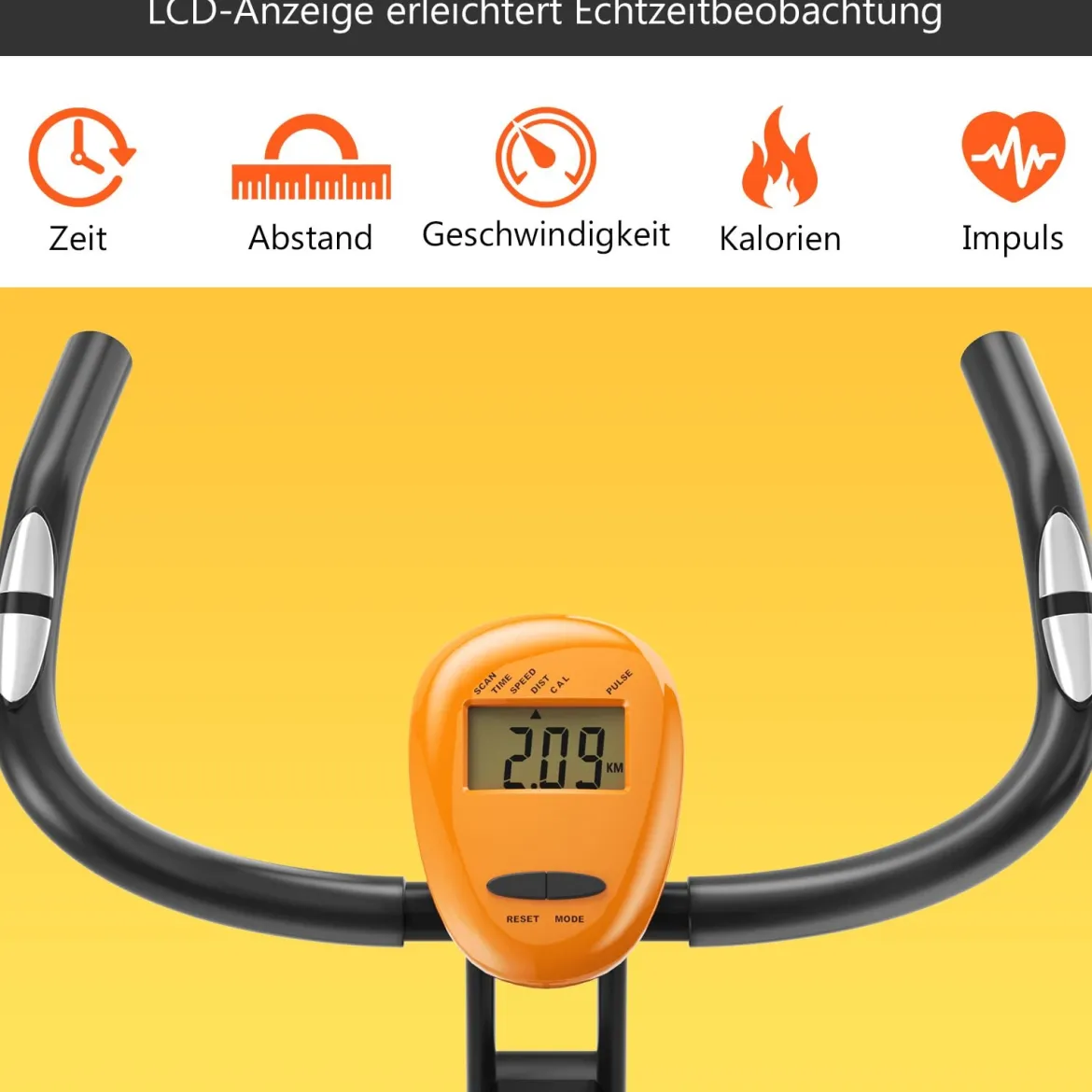 Heimtrainer Ergometer Fitnessfahrrad LCD Display Fahrrad bis 100kg belastbar