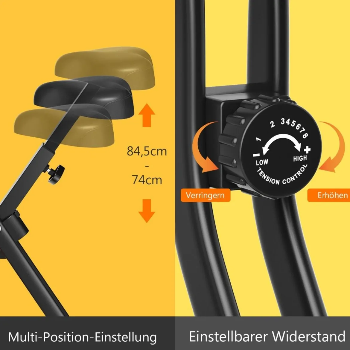 Heimtrainer Ergometer Fitnessfahrrad LCD Display Fahrrad bis 100kg belastbar