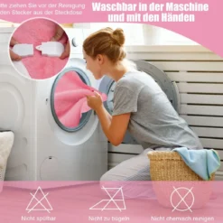 Heizdecke 9 Heizstufen 20-46℃ Beheizbare Wolle Decke 9H Timer 163 x 128 cm Rosa