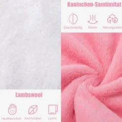 Heizdecke 9 Heizstufen 20-46℃ Beheizbare Wolle Decke 9H Timer 163 x 128 cm Rosa