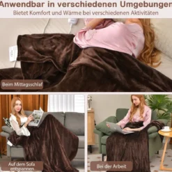 Heizdecke mit Abschaltautomatik & 4 Temperaturstufen & Timer & Überhitzungsschutz Kaffee