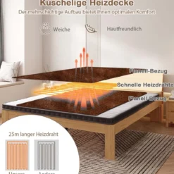 Heizdecke mit Abschaltautomatik & 4 Temperaturstufen & Timer & Überhitzungsschutz Kaffee