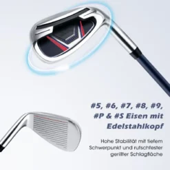 Herren Golfschläger Set 11 teilige Golfschlägersätze rechtshändig mit Regenhaube Blau