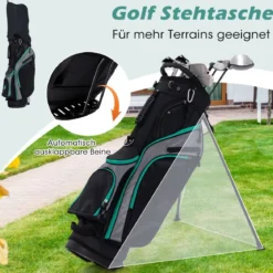 Herren Golfschläger Set 11 teilige Golfschlägersätze rechtshändig mit Regenhaube Grün