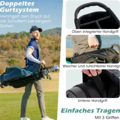 Herren Golfschläger Set 11 teilige Golfschlägersätze rechtshändig mit Regenhaube Grün