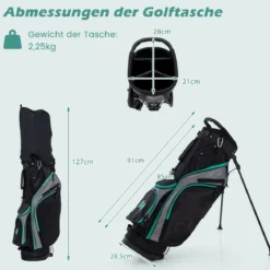 Herren Golfschläger Set 11 teilige Golfschlägersätze rechtshändig mit Regenhaube Grün