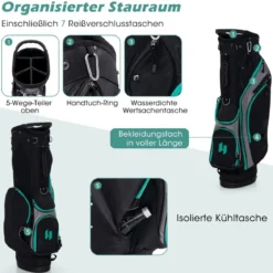 Herren Golfschläger Set 11 teilige Golfschlägersätze rechtshändig mit Regenhaube Grün