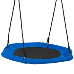 Hexagon-Schaukel Nestschaukel 100-160cm verstellbaren Seil für drinnen und draußen 94 x 84 cm Blau